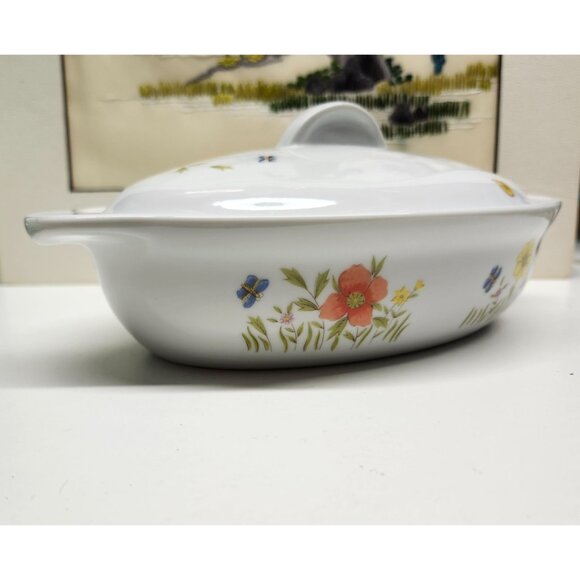 Country Flowers by Andrea Oval Lidded Casserole Wildflower Floral - Picture 3 of 11